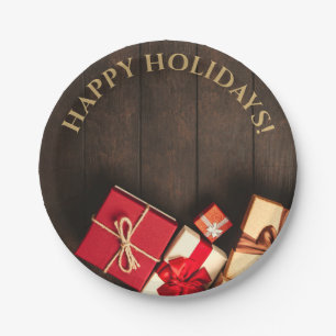 Rustic Gift Box, Christmas Paper Plates