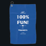 Rustic GIFT FOR GRANDPA Name Modern Script Cool  Golf Towel<br><div class="desc">Rustic GIFT FOR GRANDPA personalized gift givers name modern script cool blue golf towel. Click Personalize this template to customize the gift giver's name, and you can change grandpa's name to any pet name you have for your grandfather, quickly and easily. Available matching putter cover and golf head cover in...</div>