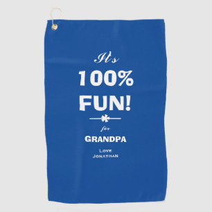 Rustic GIFT FOR GRANDPA Name Modern Script Cool Golf Towel