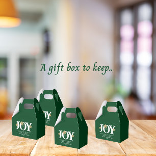 Rustic Gift For You Chic Script Cute Green Holiday Favor Boxes