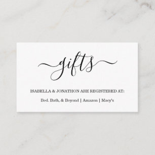 Rustic Gift Registry Insert / Invitation Enclosure