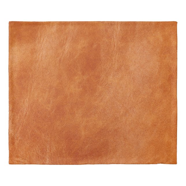 Rustic ginger smooth natural leather duvet cover (Front)