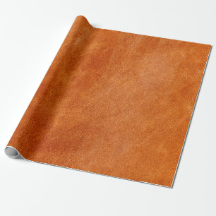 Rustic ginger smooth natural leather wrapping paper