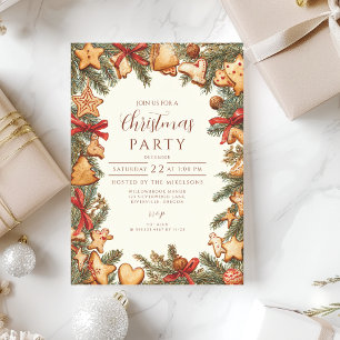 Rustic Gingerbread Christmas Invitation