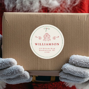 Rustic Gingerbread House Modern Christmas Holiday Classic Round Sticker