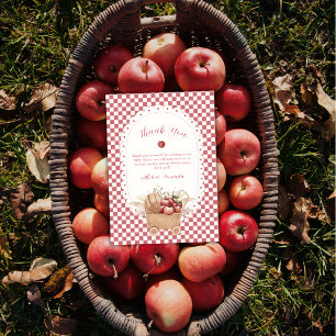 Rustic Gingham Boho Apple Of Our Eye Baby Shower Thank You Card