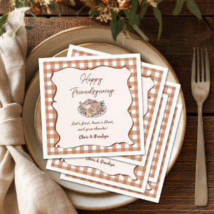 Rustic Gingham Friendsgiving Thanksgiving Dinner Napkins