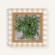 Rustic Gingham Gardening Journal