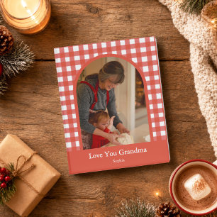 Rustic Gingham Love You Grandma Recipe Mini Binder