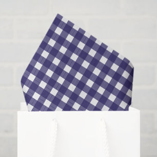 Rustic Gingham Navy Blue White Holiday Tissue Paper