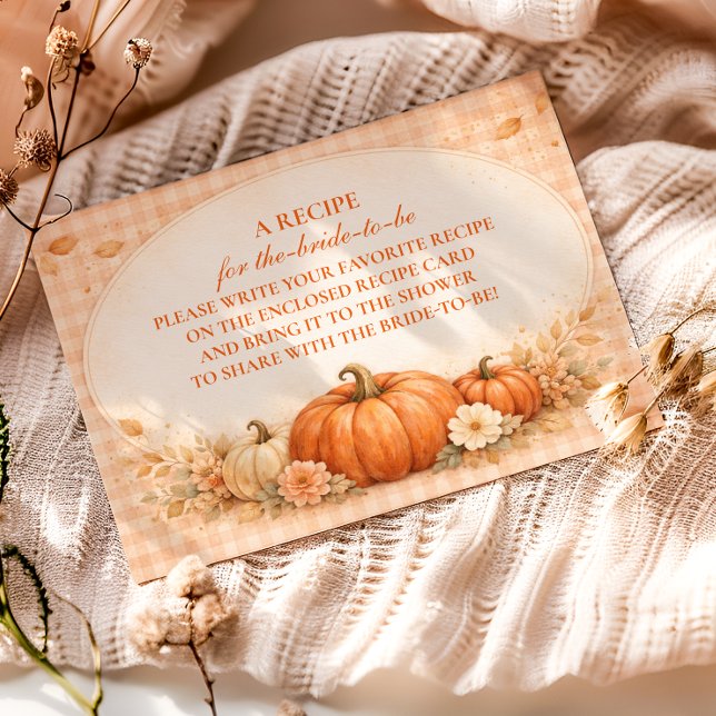 Rustic Gingham Pumpkin Bridal Shower Enclosure Card (Creator Uploaded)