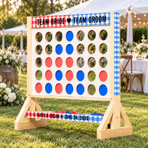 Rustic Gingham Team Bride Groom Wedding Fast Four