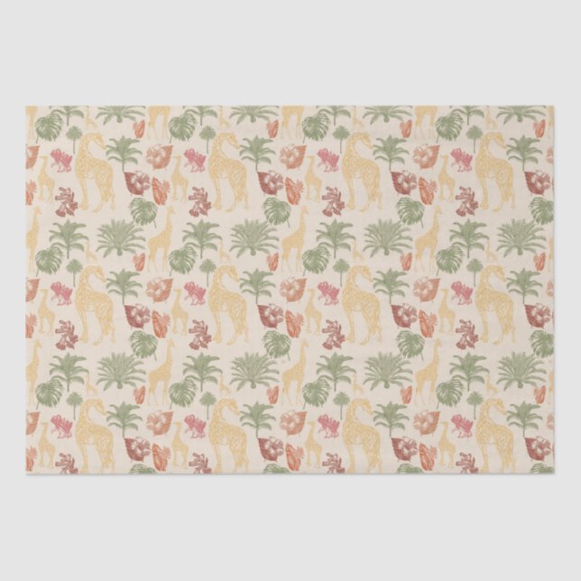 Rustic Giraffe Floral  Tissue Paper (Front)