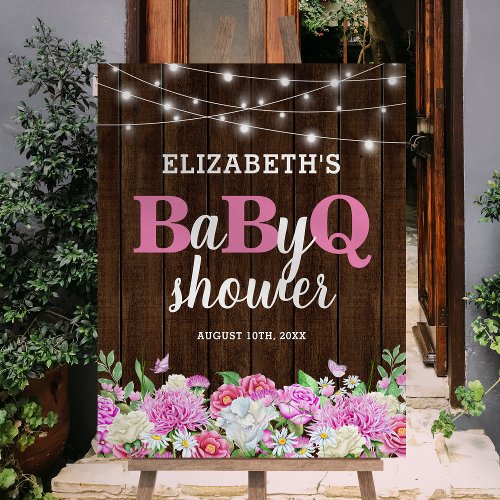 Rustic Girl BBQ Baby Shower Foam Board