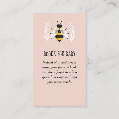 Rustic Girl Mama to Bee Baby Shower Book Request Enclosure Card