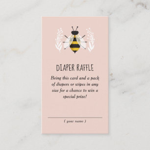 Rustic Girl Mama to Bee Baby Shower Diaper Raffle Enclosure Card