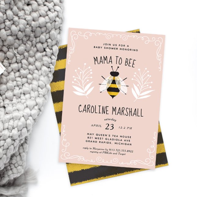 Rustic Girl Mama to Bee Baby Shower Invitation (Creator Uploaded)