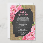 Rustic Girl Pink Floral Baby Sprinkle Invites (Front)