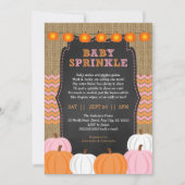 Rustic Girl Pumpkin baby sprinkle invitation (Front)