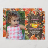 Rustic Girl Pumpkin Fall Birthday Invitation (Front/Back)