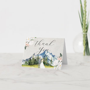 Rustic Glacial Mountain   Wedding Thank You Card