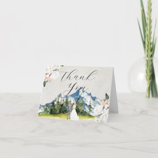 Rustic Glacial Mountain | Wedding Thank You Card