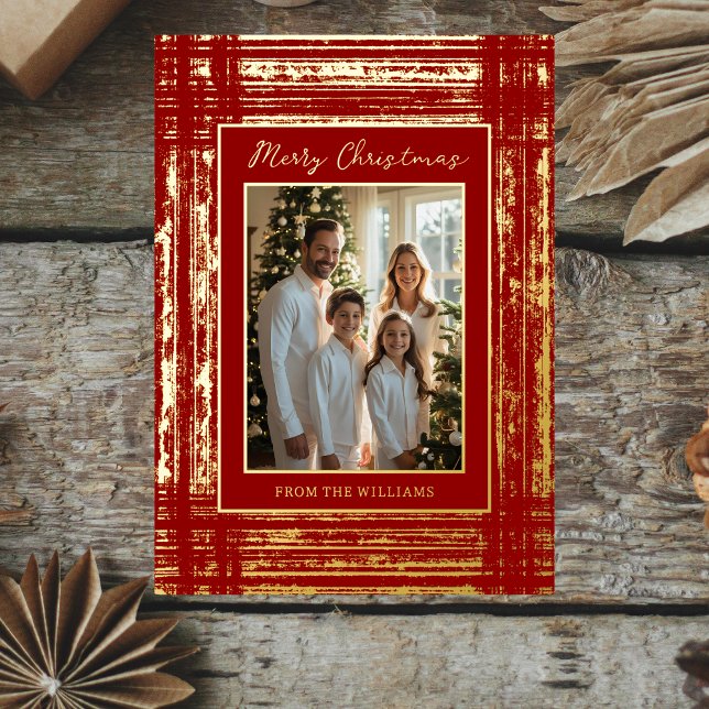 Rustic Glam Foil Christmas Card Template Custom  (Creator Uploaded)