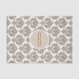 Rustic Glamour Burlap Royal Damask Chic Modern Tissue Paper