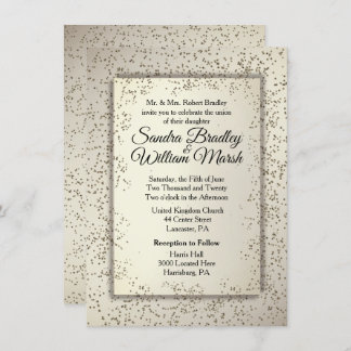 Rustic Glitter Wedding Invitation