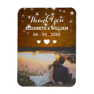 Rustic Glitz Wedding Magnet Favor Photo Thank You