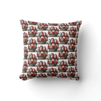 Rustic Gnome Christmas Decor Throw Pillow