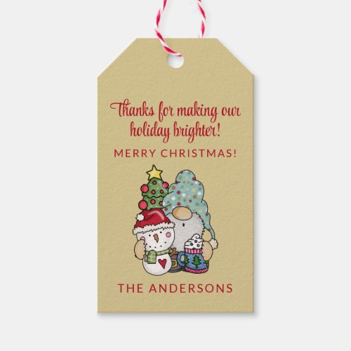 Rustic Gnome Merry Christmas Party Favor G Gift Tags