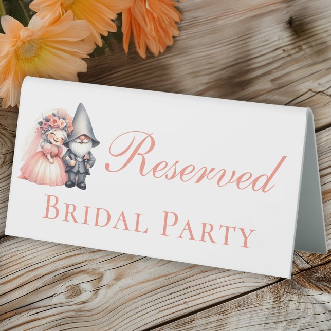 Rustic Gnome Reserved Bridal Party Orange Wedding Table Tent (Creator Uploaded)