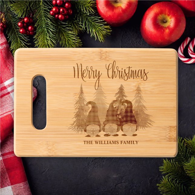 Rustic Gnomes Merry Christmas Laser Cut Wood Engraved Cutting Board (Rustic Gnomes Merry Christmas Laser Cut Wood Engraved Cutting Board
)