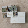 Rustic Gold 4 Photo Collage Wedding Thank You Postcard