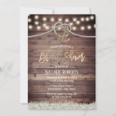 Rustic Gold Anchor & Rope FLoral Bridal Shower Invitation (Front)