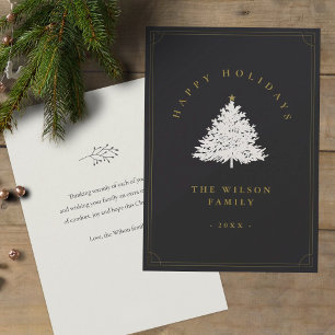 Rustic Gold and Christmas Tree Editable Holiday