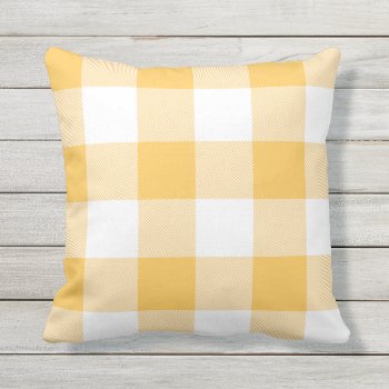 Rustic Gold And White Buffalo Check Plaid Throw Pillow by cardeddesigns at Zazzle