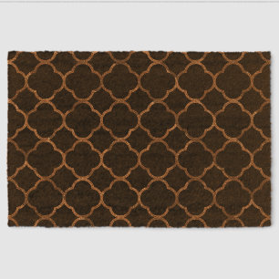 Rustic Gold Black Quatrefoil Patterns Elegant Cool Fiber Doormat