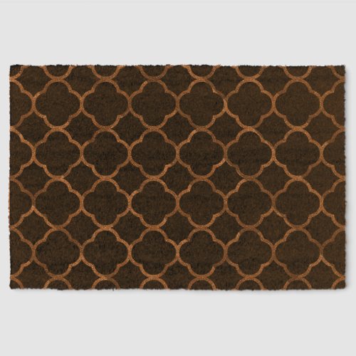 Rustic Gold Black Quatrefoil Patterns Elegant Cool Fiber Doormat Rustic Gold Black Quatrefoil Patterns Elegant Cool Fiber Doormat