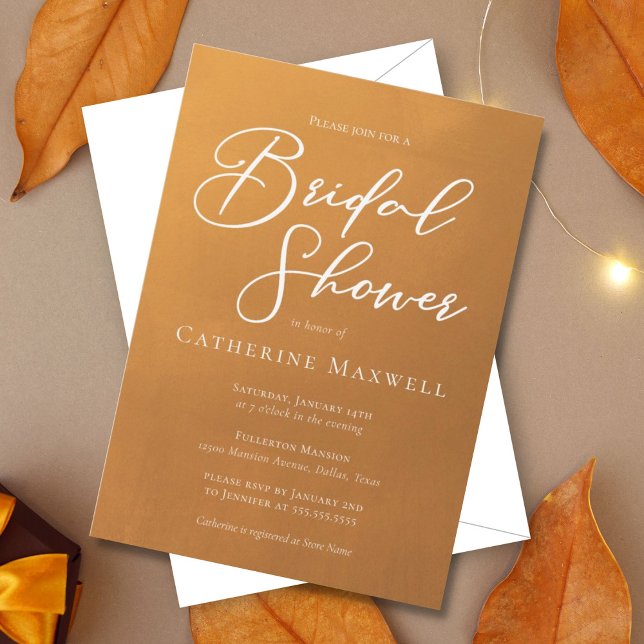 Rustic Gold Bohemian Bridal Shower Invitation (Creator Uploaded)