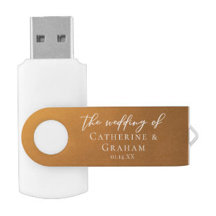 Rustic Gold Boho Wedding Customized Flash Drive