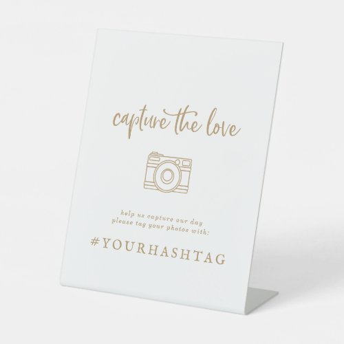Rustic Gold Capture The Love Wedding Hashtag Sign