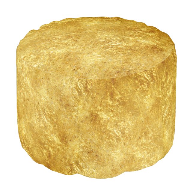 Rustic Gold Digital Print Pouf (Angled Front)