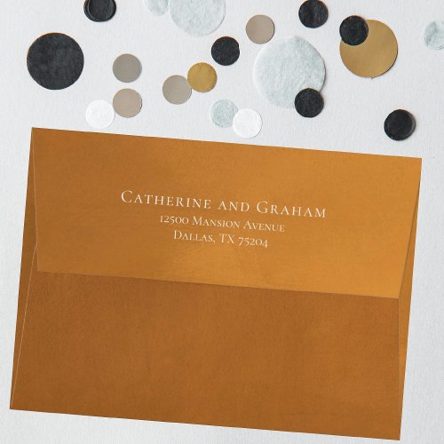 Rustic Gold Earth Tone Simple Vintage Fall Wedding Envelope