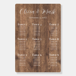Rustic Gold Eucalyptus & White Floral Wood Wedding Foam Board