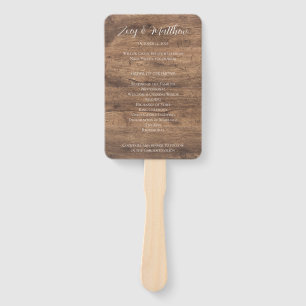 Rustic Gold Eucalyptus & White Floral Wood Wedding Hand Fan