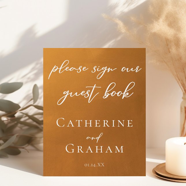 Rustic Gold Fall Wedding Guest Book Foam Board (Creator Uploaded)