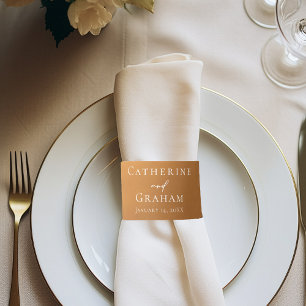 Rustic Gold Fall Wedding Personalized Napkin Bands
