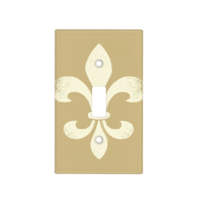 Rustic Gold Fleur de Lis Light Switch Cover (Front)